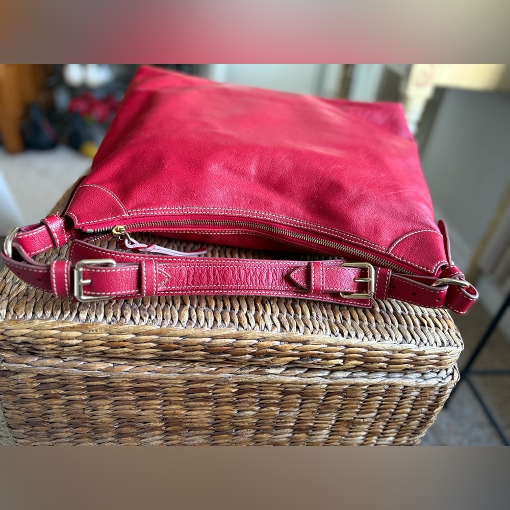 Dooney & Bourke Vibrant Red Hobo Bag - Picture 3 of 6